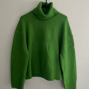BRIGHT GREEN Oversized H&M Turtleneck Size M